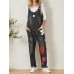 Bohemia Colorful Calico Print Pocket Casual Jumpsuit For Women