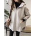 Casual Solid Color Hooded Split Irregular Coats