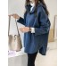 Casual Solid Color Hooded Split Irregular Coats