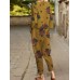 Flower Pocket Tie Elastic Waist Long Sleeve Two Pieces Set