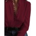 Long Sleeve Low Cut Casual Blouse Buttons Down Shirts