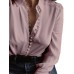 Long Sleeve Low Cut Casual Blouse Buttons Down Shirts