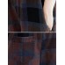 Plaid Print Demin Pockets Causal Harem Jumpsuit For Women