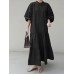 Plus Size Solid Color Tiered Ruffle Long Sleeve Shirt Casual Maxi Dresses For Women