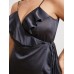 Plus Size Spaghetti Wrap Design Ruffle Trim Dress