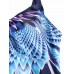 Plus Size Women Feather Printing Adjustable Straps Cover Belly Swimdresses