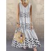 Polka Dot Patchwork V-neck Sleeveless Summer Plus Size Dress