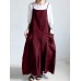 S-5XL Casual Spaghetti Straps Solid Color Maxi Women Dress