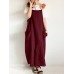 S-5XL Casual Spaghetti Straps Solid Color Maxi Women Dress