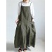 S-5XL Casual Spaghetti Straps Solid Color Maxi Women Dress