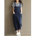 S-5XL Casual Women Loose  Strap Pocket Jumpsuit Trousers