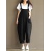 S-5XL Casual Women Loose  Strap Pocket Jumpsuit Trousers