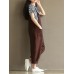 S-5XL Casual Women Loose  Strap Pocket Jumpsuit Trousers