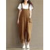 S-5XL Casual Women Loose  Strap Pocket Jumpsuit Trousers