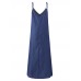 S-5XL Plus Size Sleeveless Strappy Long Denim Dress