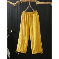 S-5XL lace Drawstring Loose Casual Wowen Straight Pants