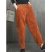 Solid Color Casual Corduroy Pants