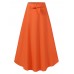 Solid Color High Waist Belted Side Zipper Irregular Hem Casual Skirts