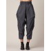 Solid Color Loose Causal Side Pocket Pants For Women