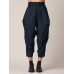 Solid Color Loose Causal Side Pocket Pants For Women