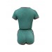 Solid Color O-neck Short Sleeve T-shirts Drawstring Waist Casual Shorts