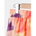 Tie Dye Women Long Sleeve Drawstring Pocket Shorts Casual Home Two-piece Set