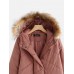 Twill Detachable Fur Collar Hooded Thicken Plus Size Winter Coats