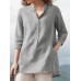 Women 3/4 Sleeve V Neck Button Down Tops Casual Loose Shirts Blouse