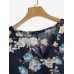 Women Bohemian Floral Printed Button Cuffs V-Neck Adjustable Sleeve Shirts