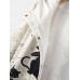 Women Cartoon Music Cat Print Zipper Front Long Sleeve Thick Hooded Coat