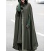 Women Casual Hooded Loose Cape Jacket Coats Cloak