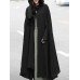 Women Casual Hooded Loose Cape Jacket Coats Cloak