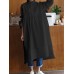 Women Casual Loose Midi Buttons Long Sleeve Collar Shirt Dress