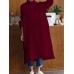 Women Casual Loose Midi Buttons Long Sleeve Collar Shirt Dress