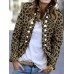 Women Casual Printed Button Long Sleeve Jacket