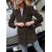 Women Corduroy Double Breasted Lapel Casual Long Sleeve Blazers With Pocket