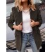 Women Corduroy Double Breasted Lapel Casual Long Sleeve Blazers With Pocket