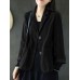 Women Corduroy Solid Korean Style Button Down Front Pockets Coats