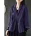 Women Corduroy Solid Korean Style Button Down Front Pockets Coats