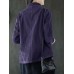 Women Corduroy Solid Korean Style Button Down Front Pockets Coats