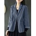 Women Corduroy Solid Korean Style Button Down Front Pockets Coats