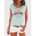 Women Daily Casual Print Short Sleeve T-shirts Wild Blouse