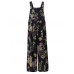 Women Floral Print Cotton Holiday Casual Wide Leg Jumpsuit