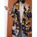 Women Full Sleeve Lapel Floral Bohemian Leisure Retro Thin Suit