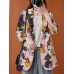 Women Full Sleeve Lapel Floral Bohemian Leisure Retro Thin Suit