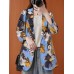 Women Full Sleeve Lapel Floral Bohemian Leisure Retro Thin Suit