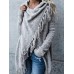 Women Long Sleeve Tassel Asymmetrical Cardigan Sweaters