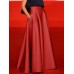 Women Party Collect Waist Solid Pleats A-Line Back Zipper Skirt With Side Pockets