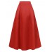 Women Party Collect Waist Solid Pleats A-Line Back Zipper Skirt With Side Pockets