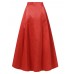 Women Party Collect Waist Solid Pleats A-Line Back Zipper Skirt With Side Pockets